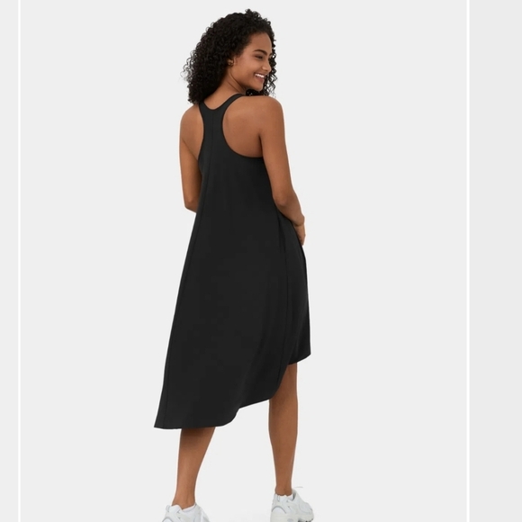 Breezeful™ Backless Racerback Side Pocket High Low Flowy Midi Quick Dry Dress - Picture 2 of 6